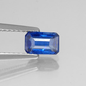 0.72캐럿 천연 블루 카이아나이트, 에메랄드 컷, 6.2×4 mm, VS-SI