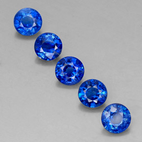 캐럿 천연 블루 카이아나이트 보석, 라운드 컷, 5.01 mm, VS-SI