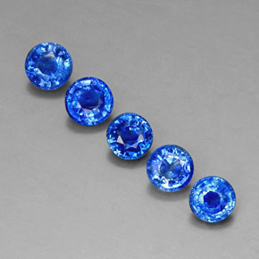 캐럿 천연 블루 카이아나이트 보석, 라운드 컷, 4.99 mm, VS
