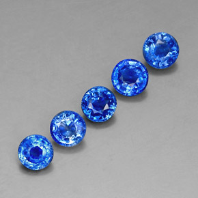 캐럿 천연 블루 카이아나이트 보석, 라운드 컷, 4.99 mm, VS