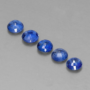 캐럿 천연 블루 카이아나이트 보석, 라운드 컷, 4.99 mm, VS