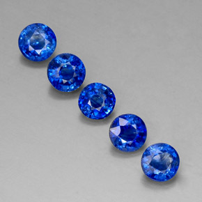 캐럿 천연 블루 카이아나이트 보석, 라운드 컷, 5.11 mm, VS-SI