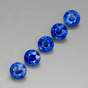 캐럿 천연 블루 카이아나이트 보석, 라운드 컷, 5.11 mm, VS-SI