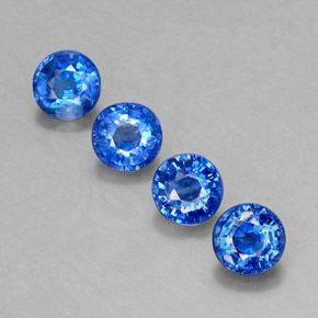 캐럿 천연 블루 카이아나이트 보석, 라운드 컷, 4.89 mm, VS-SI