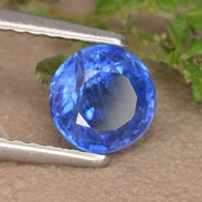 0.91캐럿 천연 블루 카이아나이트, 라운드 컷, 5.75 mm, VS-SI