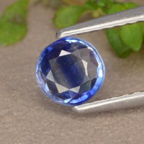 0.53캐럿 천연 블루 카이아나이트, 라운드 컷, 5.11 mm, VS-SI