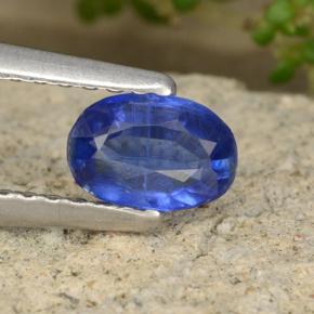 0.57캐럿 천연 블루 카이아나이트, 타원형 컷, 6×4 mm, VS-SI