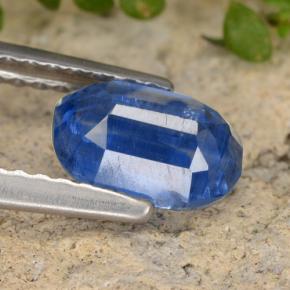 1.27캐럿 천연 블루 카이아나이트, 타원형 컷, 7.4×5.3 mm, SI
