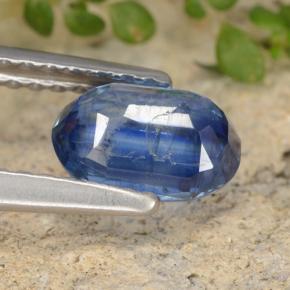 1.06캐럿 천연 블루 카이아나이트, 타원형 컷, 7.2×5 mm, SI