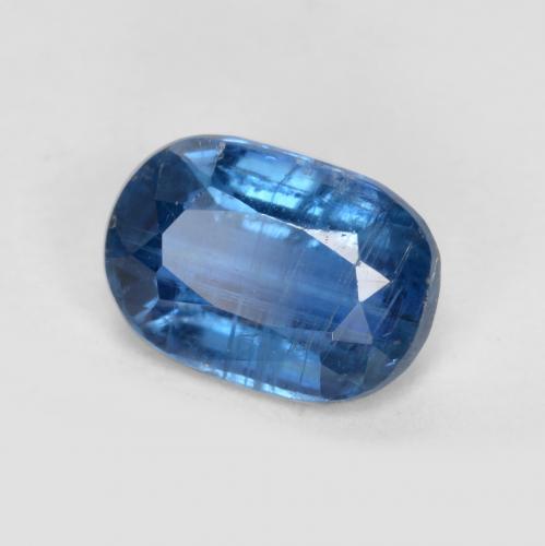 1.18캐럿 천연 네이비 블루 카이아나이트, 타원형 컷, 7.4×5.1 mm, SI