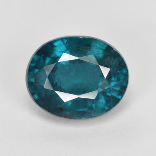 4.17캐럿 천연 강렬한 청록색 카이아나이트, 타원형 컷, 10.1×8.2 mm, VS