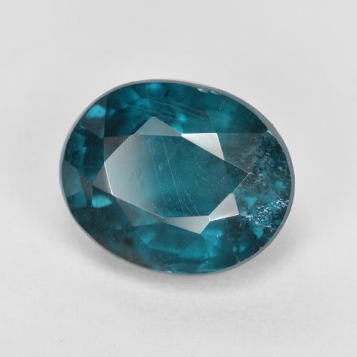 4.17캐럿 천연 강렬한 청록색 카이아나이트, 타원형 컷, 10.1×8.2 mm, VS