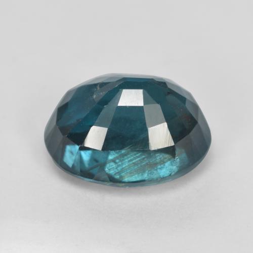 4.17캐럿 천연 강렬한 청록색 카이아나이트, 타원형 컷, 10.1×8.2 mm, VS