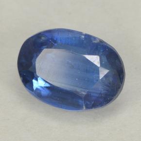 1.12캐럿 천연 다크 블루 카이아나이트, 타원형 컷, 7.4×5.3 mm, VS-SI