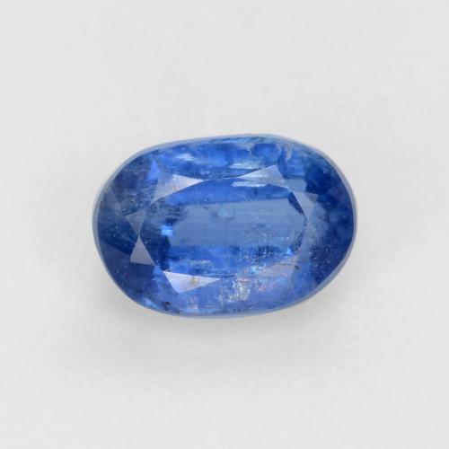 0.82캐럿 천연 밝은 네이비 블루 카이아나이트, 타원형 컷, 6.3×4.3 mm, SI