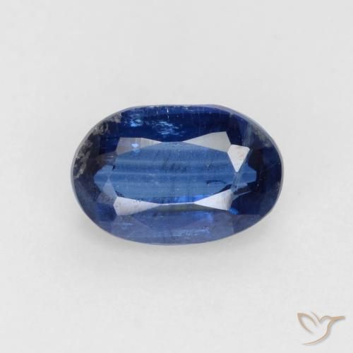 0.64ct 자연스러운 진한 파랑 카이아나이트, 타원형, SI