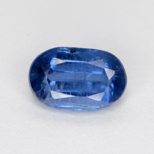 0.70캐럿 천연 밝은 파란색 카이아나이트, 타원형 컷, 6.3×4.1 mm, SI