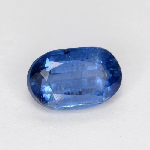 0.70캐럿 천연 밝은 파란색 카이아나이트, 타원형 컷, 6.3×4.1 mm, SI