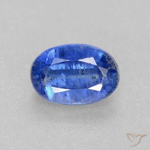 0.73ct 자연스러운 진한 파란색 카이아나이트, 타원형, I1