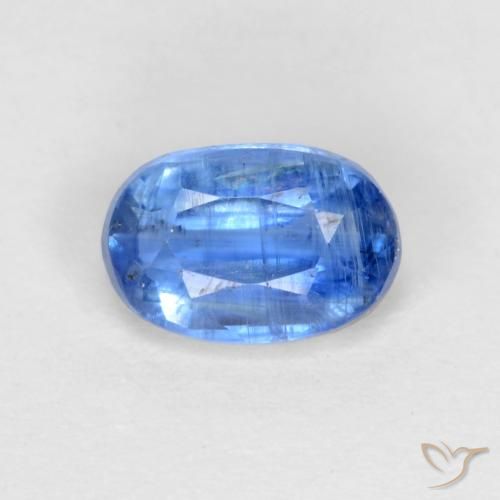 0.77ct 자연스러운 밝은 네이비 블루 카이아나이트, 타원형, SI-I1