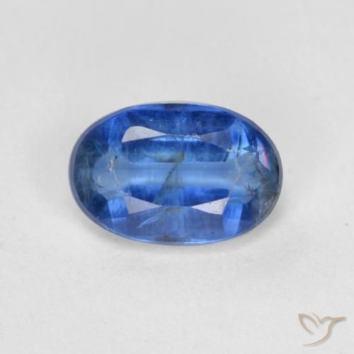 0.64ct 자연스러운 진한 파란색 카이아나이트, 타원형, SI-I1
