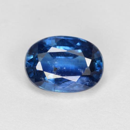 1.12캐럿 천연 딥 블루 카이아나이트, 타원형 컷, 7×5.1 mm, VS-SI