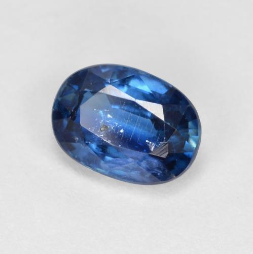 1.12캐럿 천연 딥 블루 카이아나이트, 타원형 컷, 7×5.1 mm, VS-SI