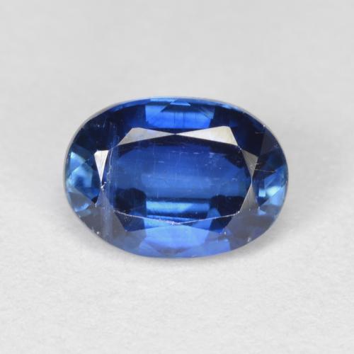 1.15캐럿 천연 딥 블루 카이아나이트, 타원형 컷, 7.1×5.2 mm, VS-SI
