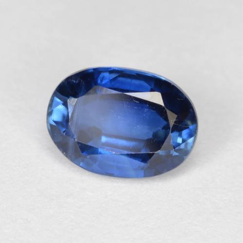 1.15캐럿 천연 딥 블루 카이아나이트, 타원형 컷, 7.1×5.2 mm, VS-SI