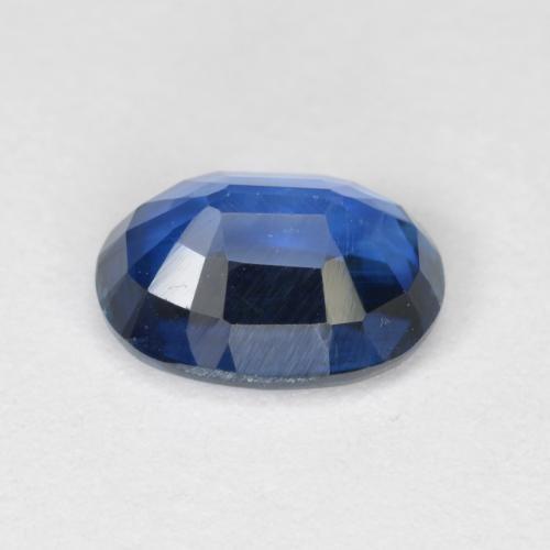 1.15캐럿 천연 딥 블루 카이아나이트, 타원형 컷, 7.1×5.2 mm, VS-SI