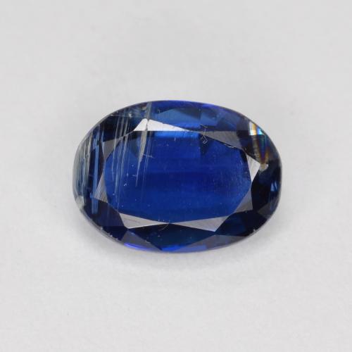 1.00캐럿 천연 다크 블루 카이아나이트, 타원형 컷, 6.9×5.1 mm, VS-SI