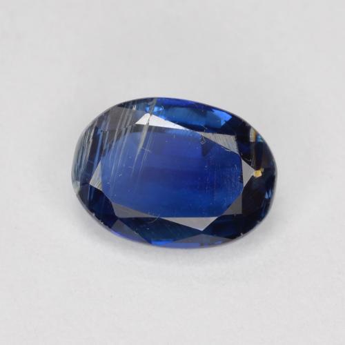 1.00캐럿 천연 다크 블루 카이아나이트, 타원형 컷, 6.9×5.1 mm, VS-SI