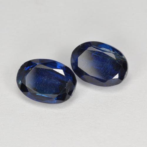 2.48캐럿 천연 딥 네이비 블루 카이아나이트 보석, 타원형 컷, 6.9×5.1 mm, VS-SI