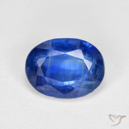 1.84캐럿 천연 딥 블루 카이아나이트, 타원형 컷, 8×6.1 mm, SI
