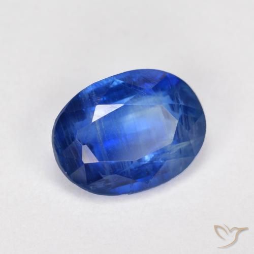 1.84캐럿 천연 딥 블루 카이아나이트, 타원형 컷, 8×6.1 mm, SI