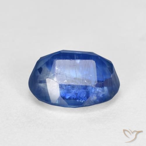 1.84캐럿 천연 딥 블루 카이아나이트, 타원형 컷, 8×6.1 mm, SI