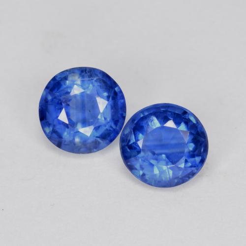1.26캐럿 천연 콘플라워 블루 카이아나이트 보석, 라운드 컷, 5.17 mm, SI