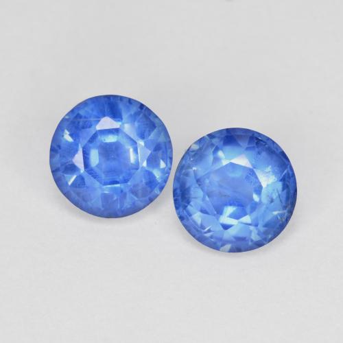 1.36캐럿 천연 베이비 블루 카이아나이트 보석, 라운드 컷, 5.20 mm, SI