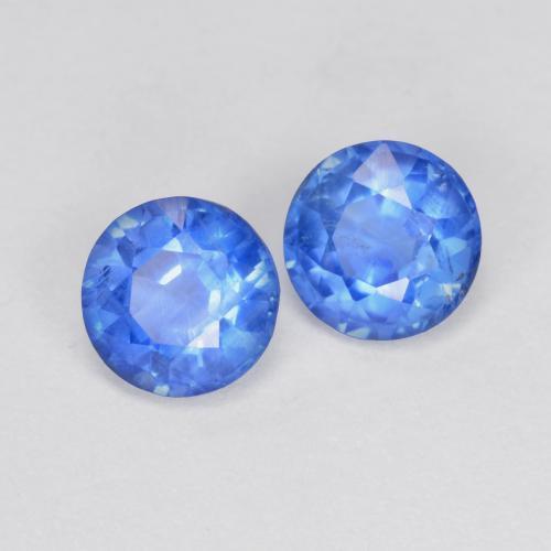1.36캐럿 천연 베이비 블루 카이아나이트 보석, 라운드 컷, 5.20 mm, SI