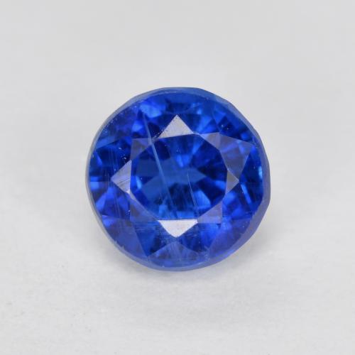0.93캐럿 천연 네이비 블루 카이아나이트, 라운드 컷, 5.14 mm, VS-SI