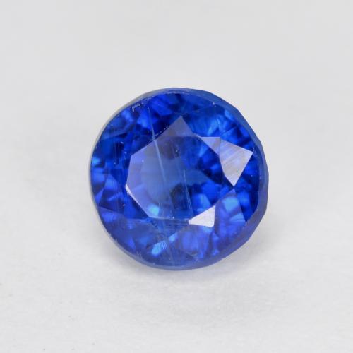 0.93캐럿 천연 네이비 블루 카이아나이트, 라운드 컷, 5.14 mm, VS-SI