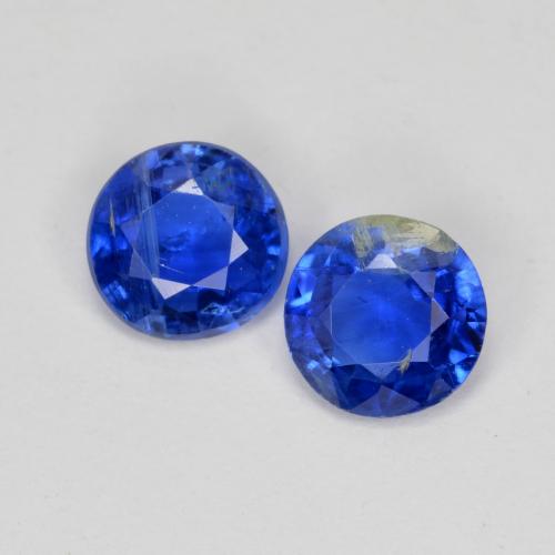 0.96캐럿 천연 딥 애저 블루 카이아나이트 보석, 라운드 컷, 4.94 mm, SI