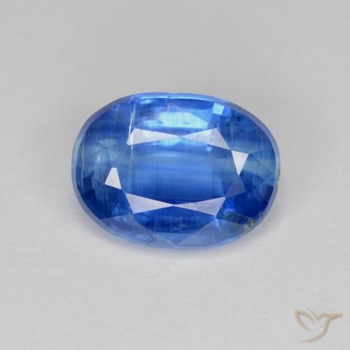 2.95캐럿 천연 밝은 파란색 카이아나이트, 타원형 컷, 9.6×7.1 mm, VS-SI