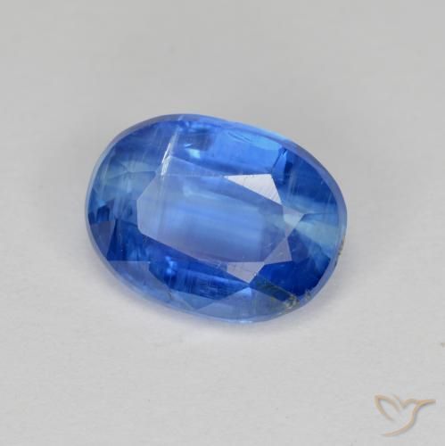2.95캐럿 천연 밝은 파란색 카이아나이트, 타원형 컷, 9.6×7.1 mm, VS-SI