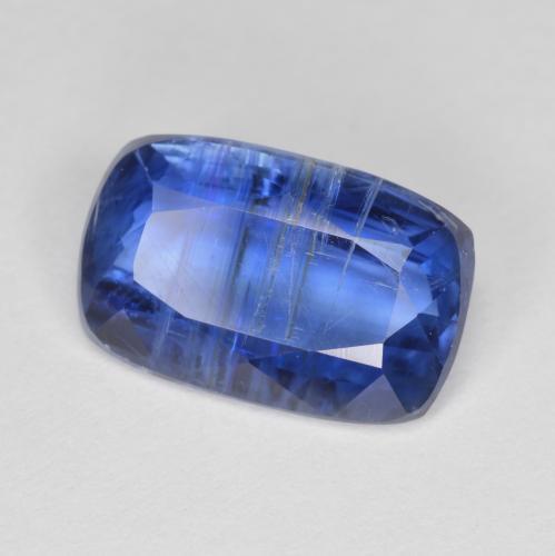 3.76캐럿 천연 네이비 블루 카이아나이트, 쿠션 컷, 11.6×7.3 mm, SI