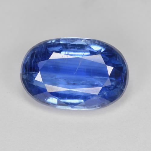 3.98캐럿 천연 딥 블루 카이아나이트, 타원형 컷, 11.6×7.7 mm, SI