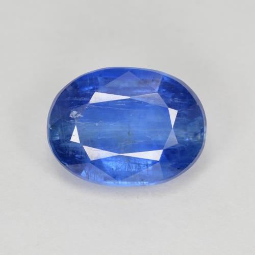 3.32캐럿 천연 네이비 블루 카이아나이트, 타원형 컷, 10.1×7.5 mm, SI