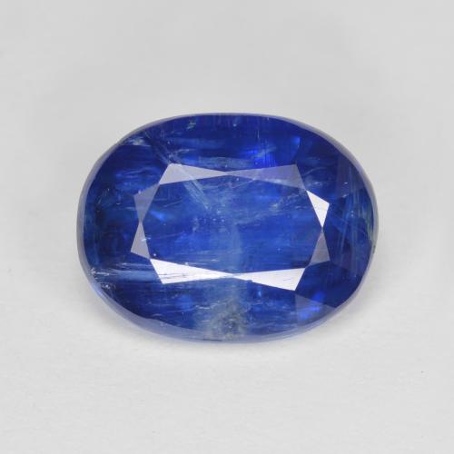 4.46캐럿 천연 딥 블루 카이아나이트, 타원형 컷, 11.3×8.6 mm, SI