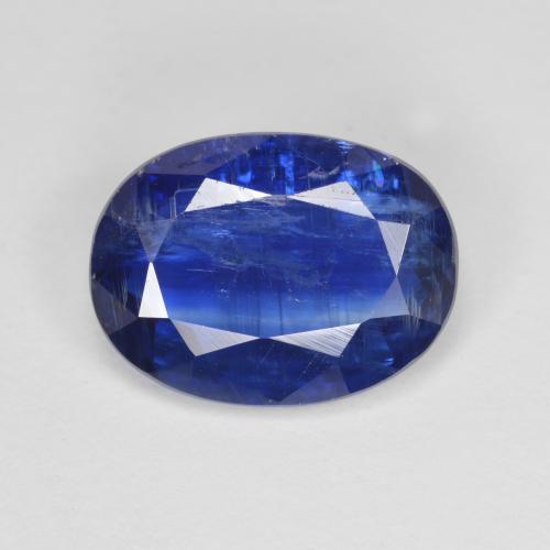 5.27캐럿 천연 딥 블루 카이아나이트, 타원형 컷, 12.4×9.2 mm, SI