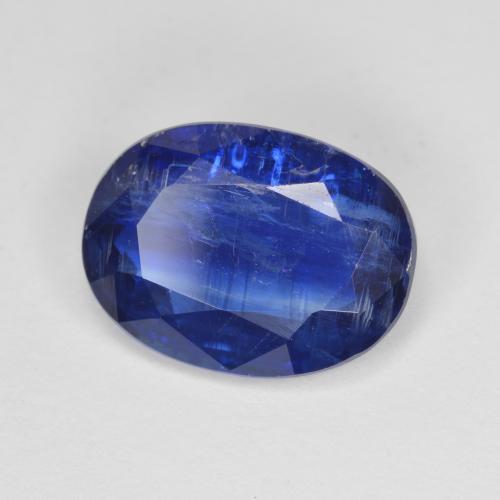 5.27캐럿 천연 딥 블루 카이아나이트, 타원형 컷, 12.4×9.2 mm, SI